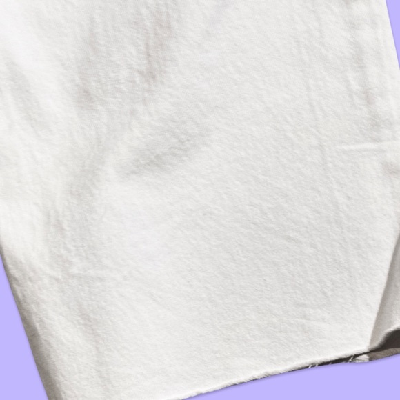 Women's Zara Hi-Rise Full Length Wide Leg White Denim Raw Hem Size 2/34L NWT - Picture 12 of 13